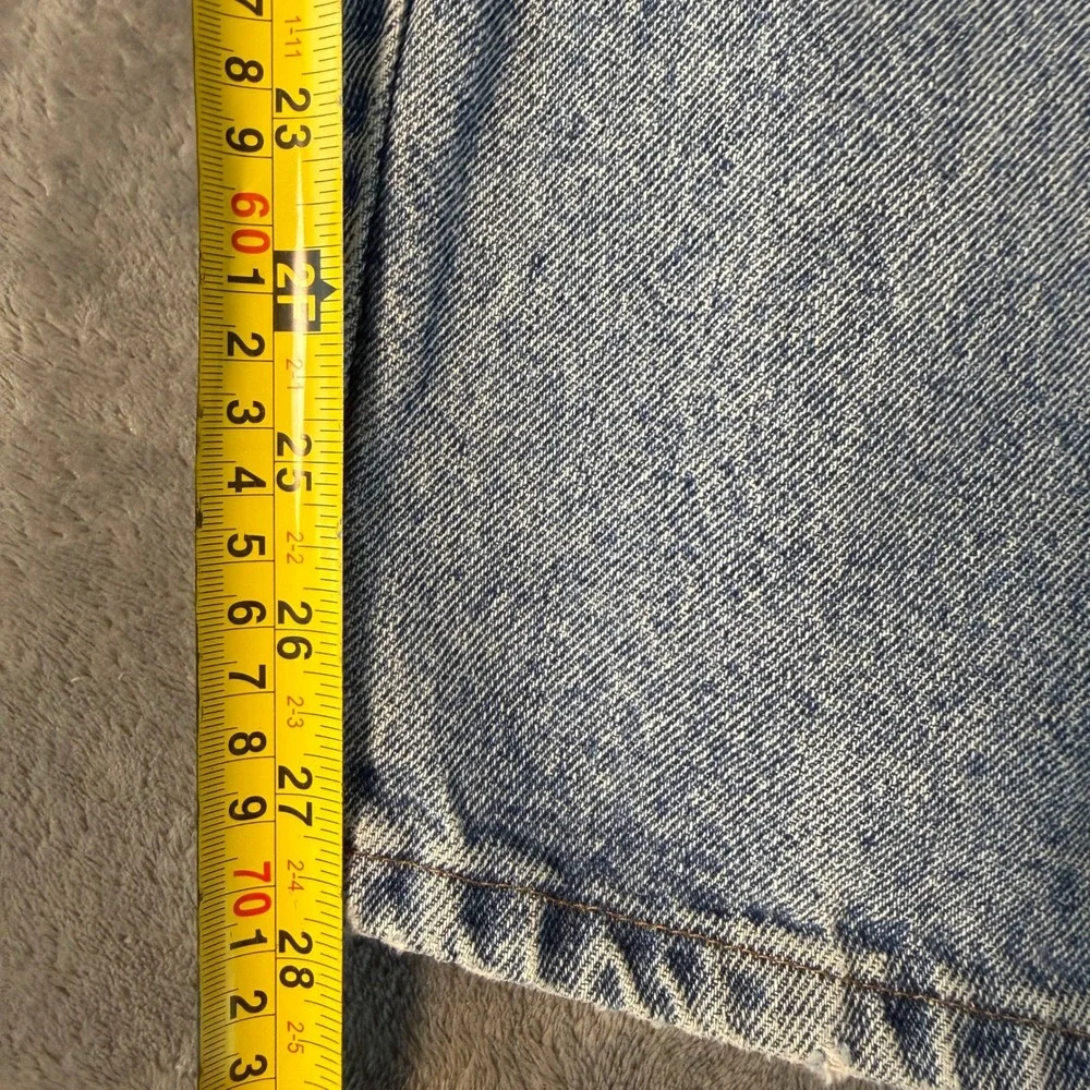 Vintage Wrangler Mens 42x30 Light Wash Straight Leg Denim Jeans USA Made *STAINS